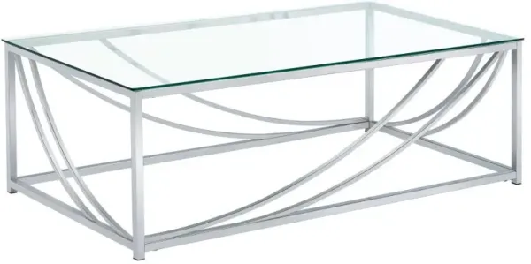 Lille Glass Top Rectangular Coffee Table Accents Chrome