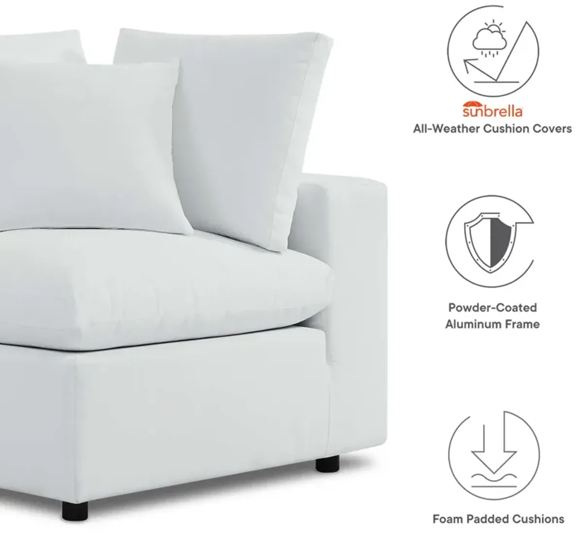 Commix 4-Piece Sunbrella� Outdoor Patio Sectional Sofa