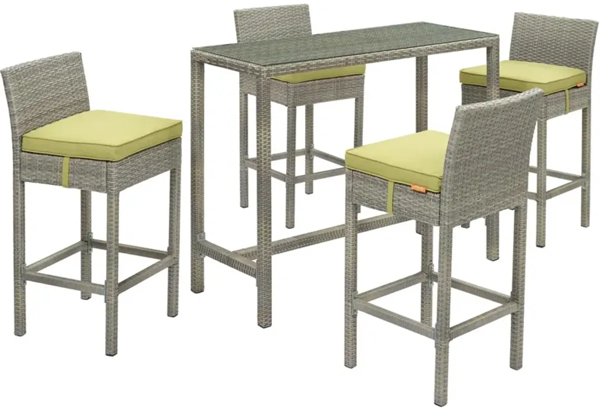 Conduit 5 Piece Outdoor Patio Wicker Rattan Set