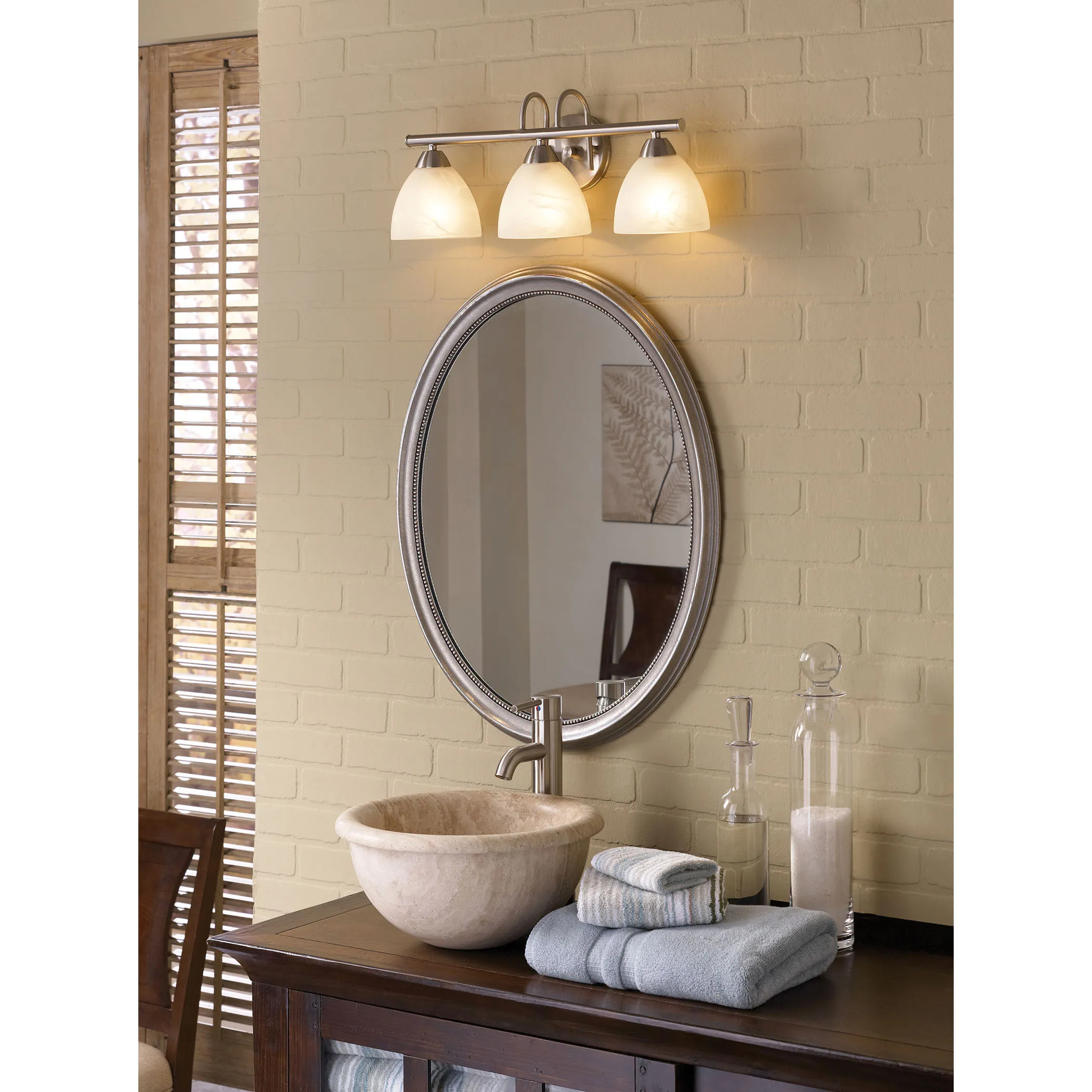 Tia 22.5" Wide 3-Light Vanity Light - Matte Nickel