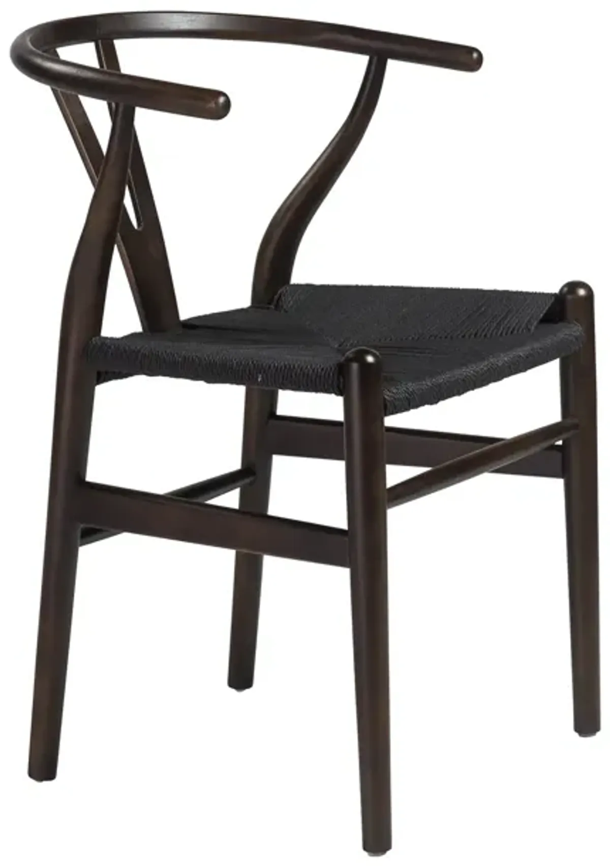 Evelina Side Chair with Walnut Stained Framed and Black Rush Seat - Set of 2