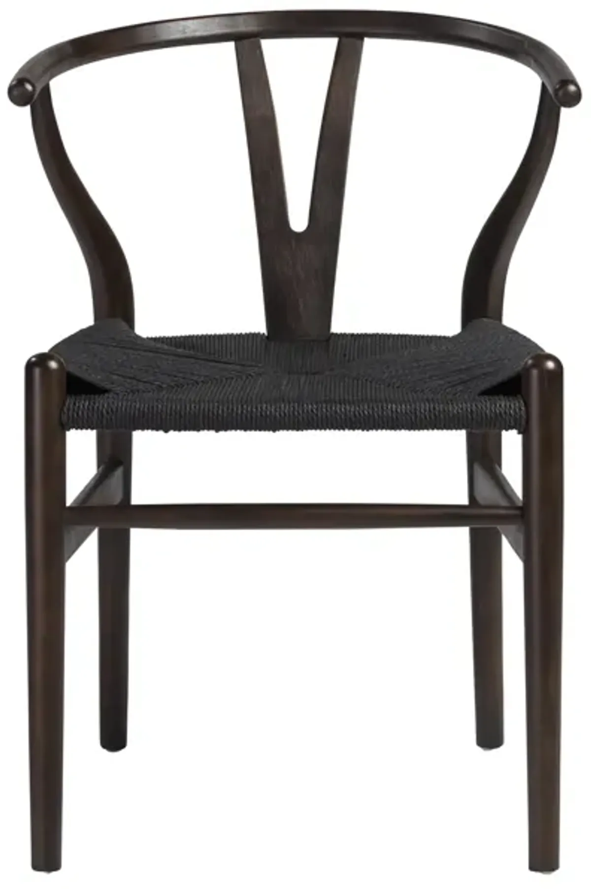 Evelina Side Chair with Walnut Stained Framed and Black Rush Seat - Set of 2