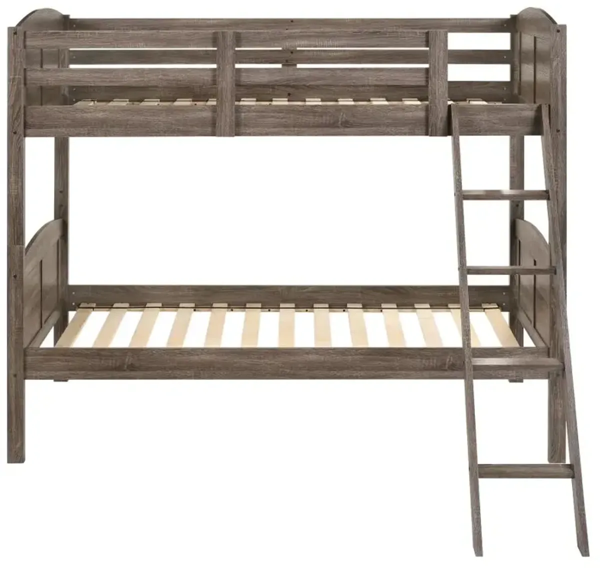 Flynn Twin Over Twin Bunk Bed Weathered Brown