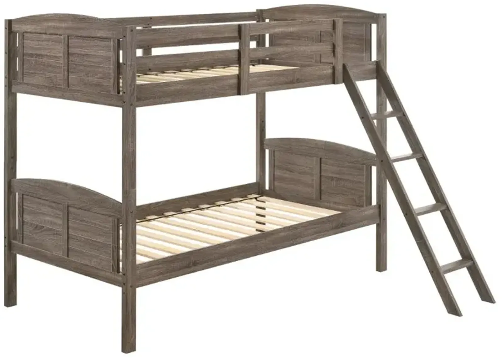 Flynn Twin Over Twin Bunk Bed Weathered Brown