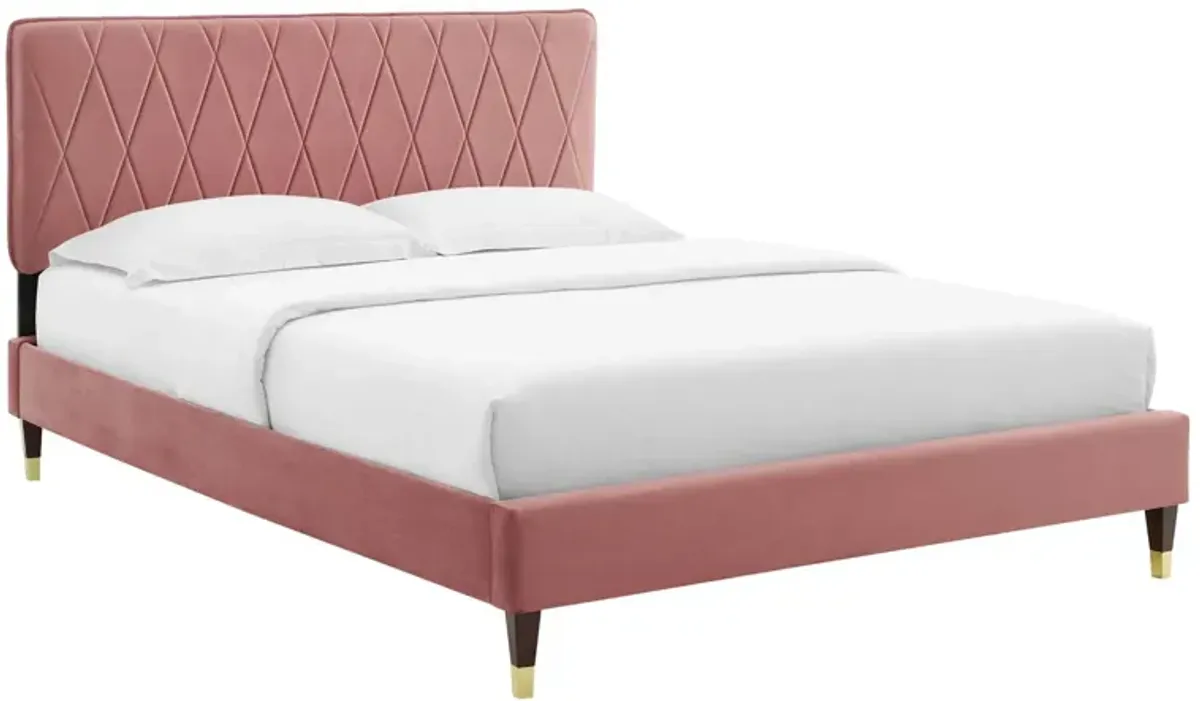 Phillipa Performance Velvet Full Platform Bed