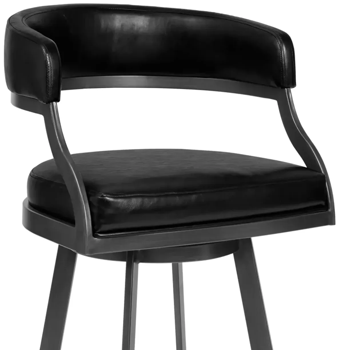 Dione 26" Counter Height Barstool in Mineral Finish and Vintage Black Faux Leather