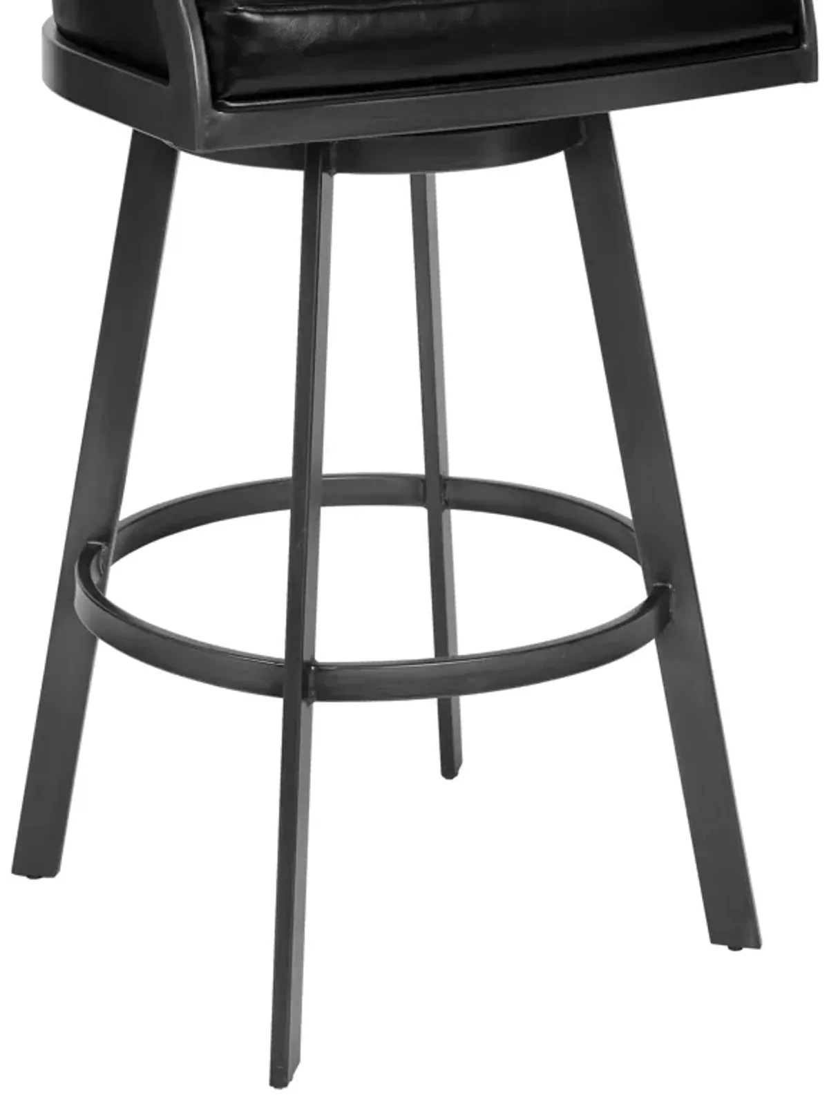 Dione 26" Counter Height Barstool in Mineral Finish and Vintage Black Faux Leather