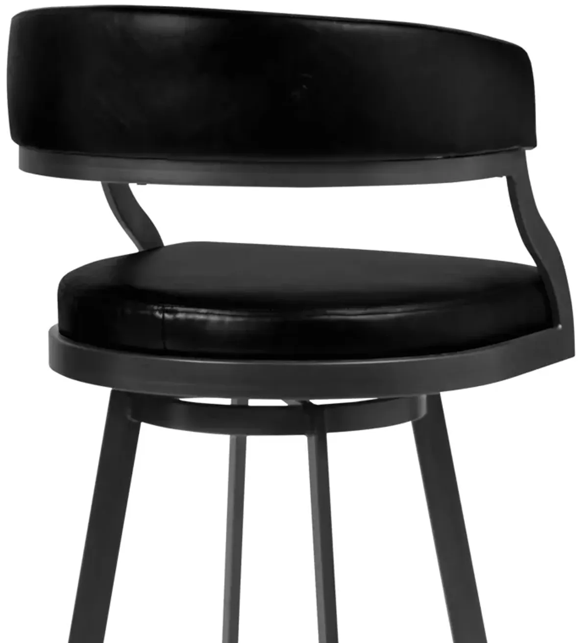 Dione 26" Counter Height Barstool in Mineral Finish and Vintage Black Faux Leather