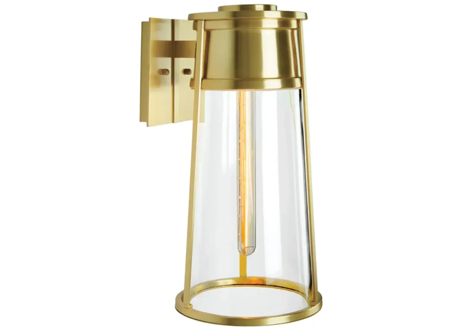 Cone Outdoor Wall Light - Satin Brass