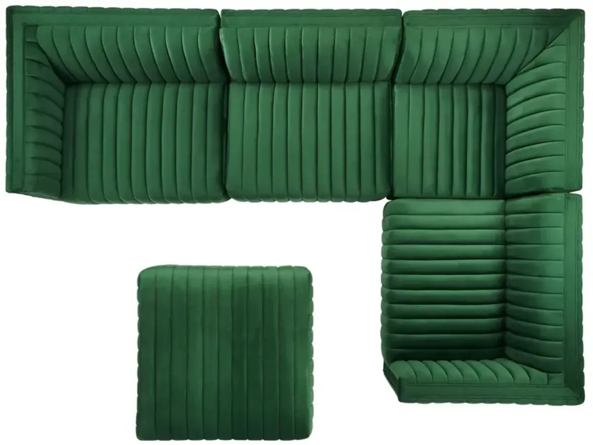 Conjure Channel Tufted Performance Velvet 5-Piece Sectional