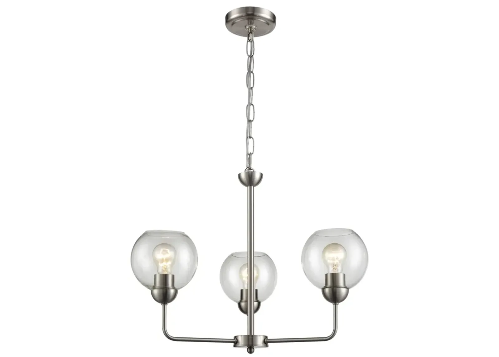 Astoria 23" Wide 3-Light Chandelier - Brushed Nickel