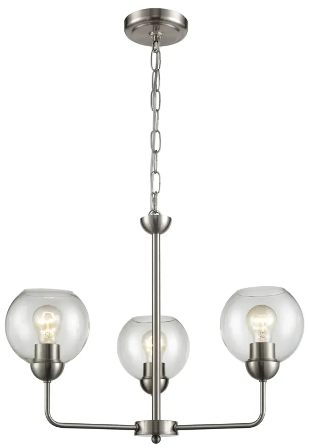 Astoria 23" Wide 3-Light Chandelier - Brushed Nickel