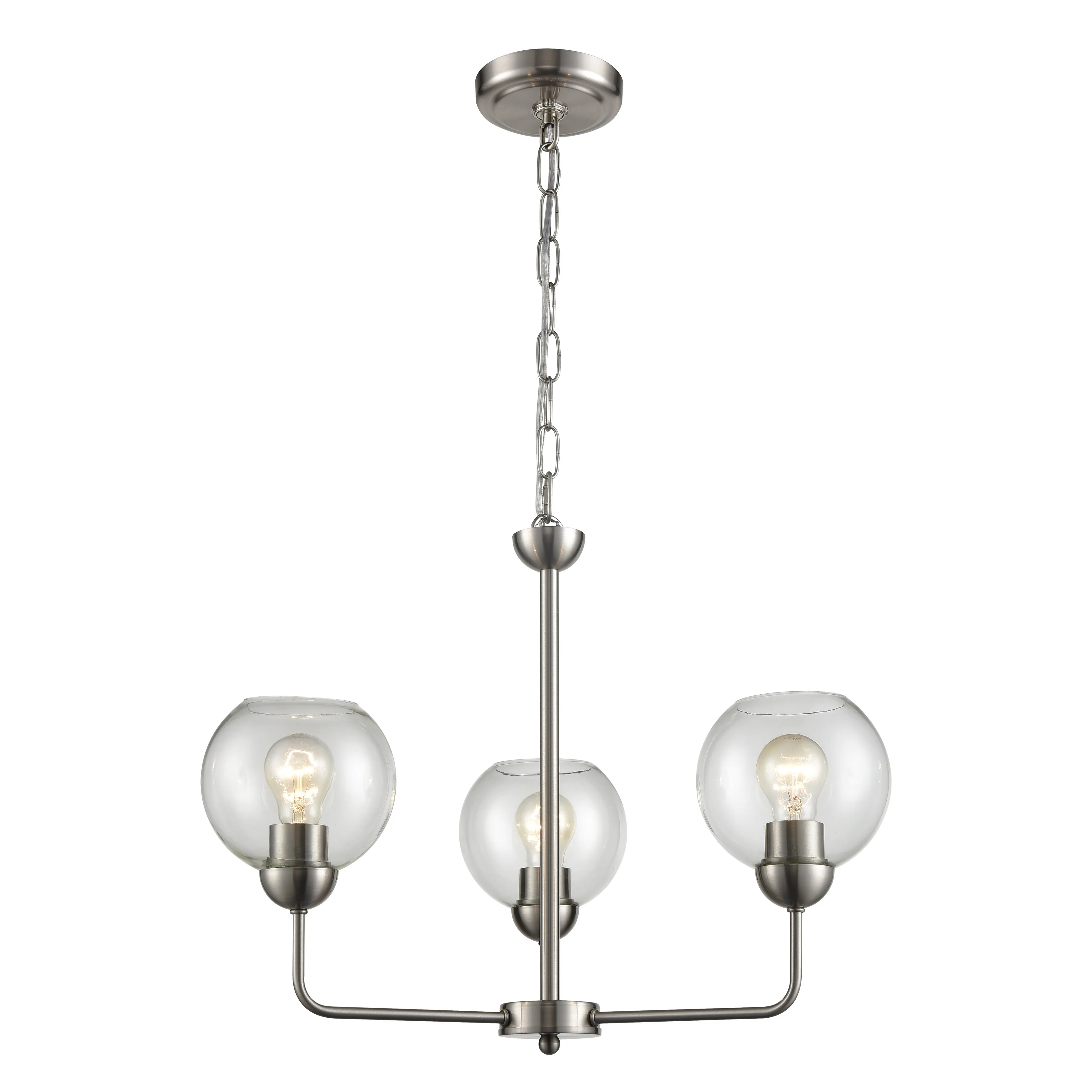 Astoria 23" Wide 3-Light Chandelier - Brushed Nickel