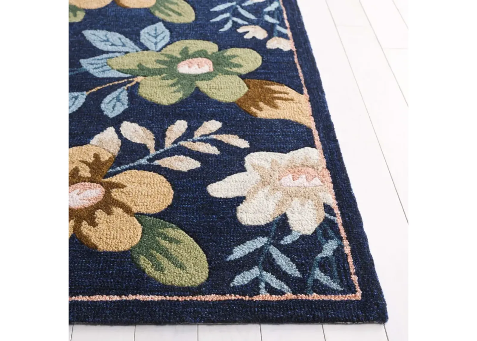 BLOSSOM 571 NAVY  6' x 6' Square Square Rug