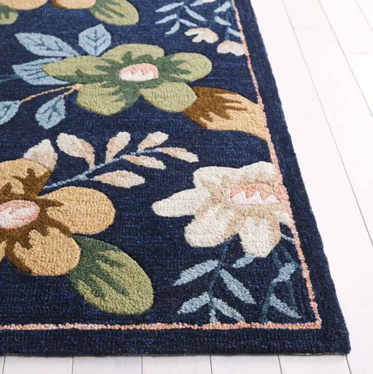 BLOSSOM 571 NAVY  6' x 6' Square Square Rug