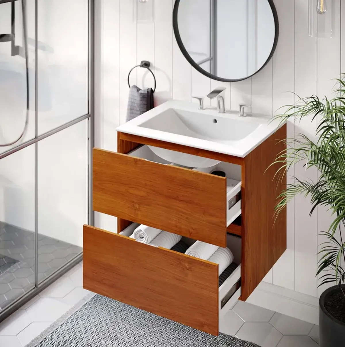 Scenic 24" Wall-Mount Bathroom Vanity