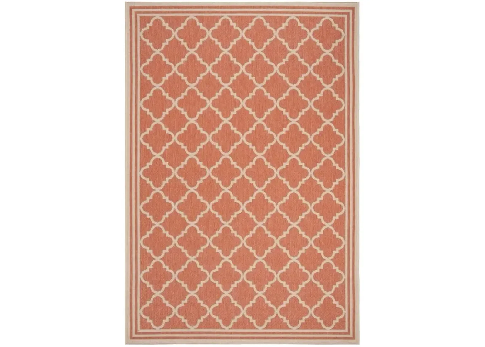 Safavieh BEACH HOUSE Collection BHS121P-5 Rust / Creme 5'-3" X 7'-6"