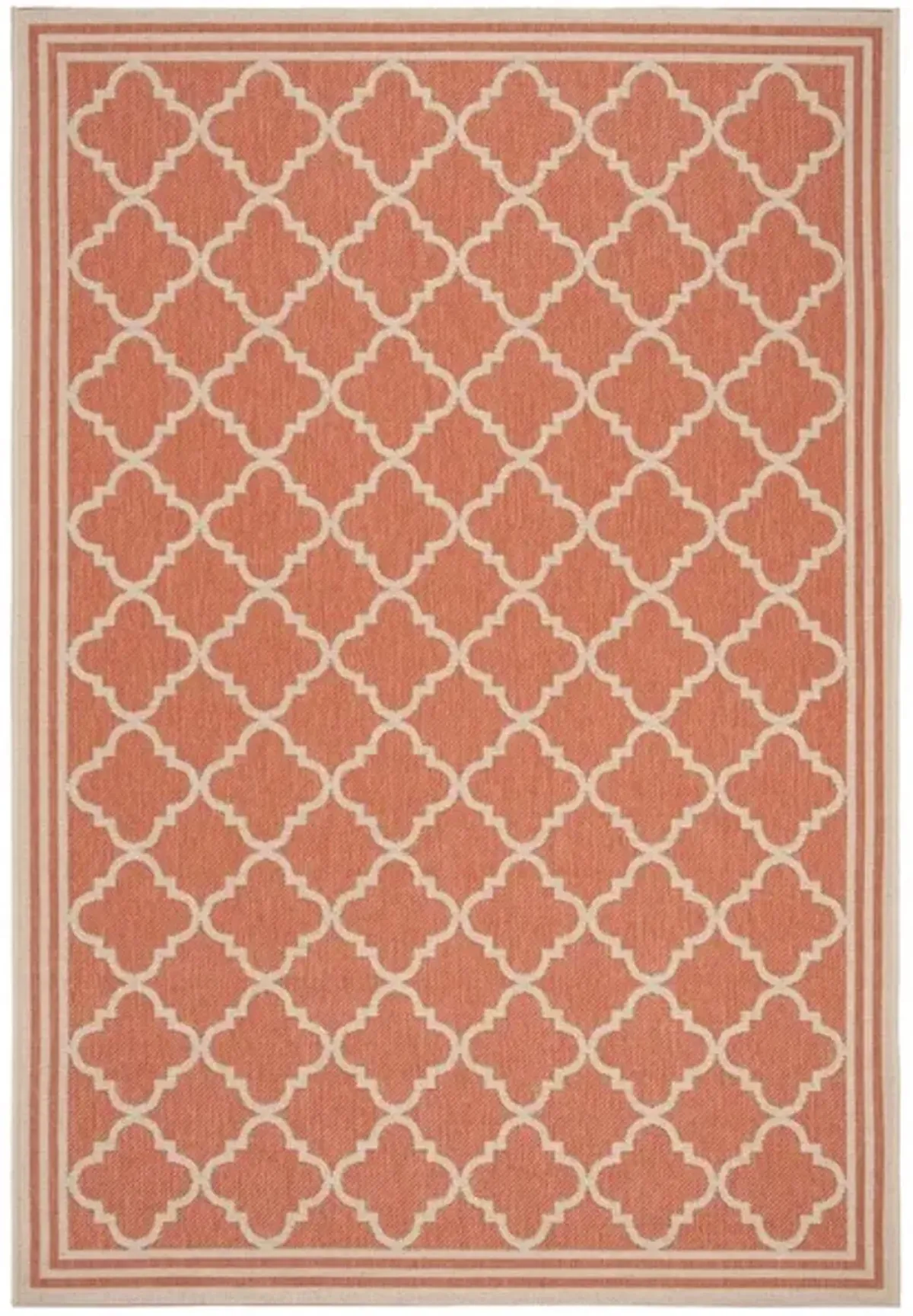 Safavieh BEACH HOUSE Collection BHS121P-5 Rust / Creme 5'-3" X 7'-6"