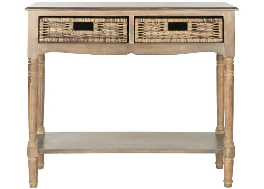 CDARK GREYIN 2 DRAWER CONSOLE