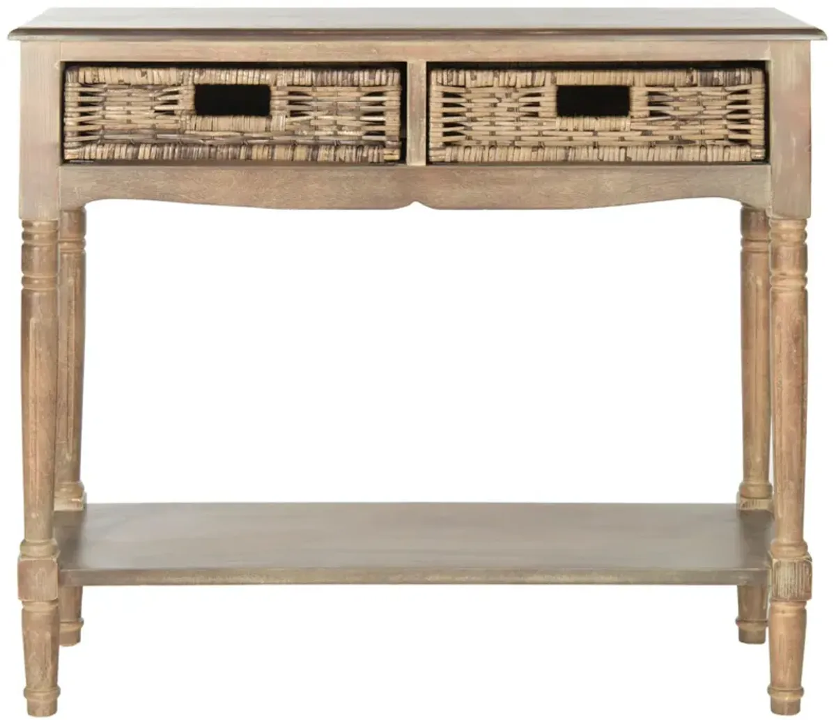 CDARK GREYIN 2 DRAWER CONSOLE