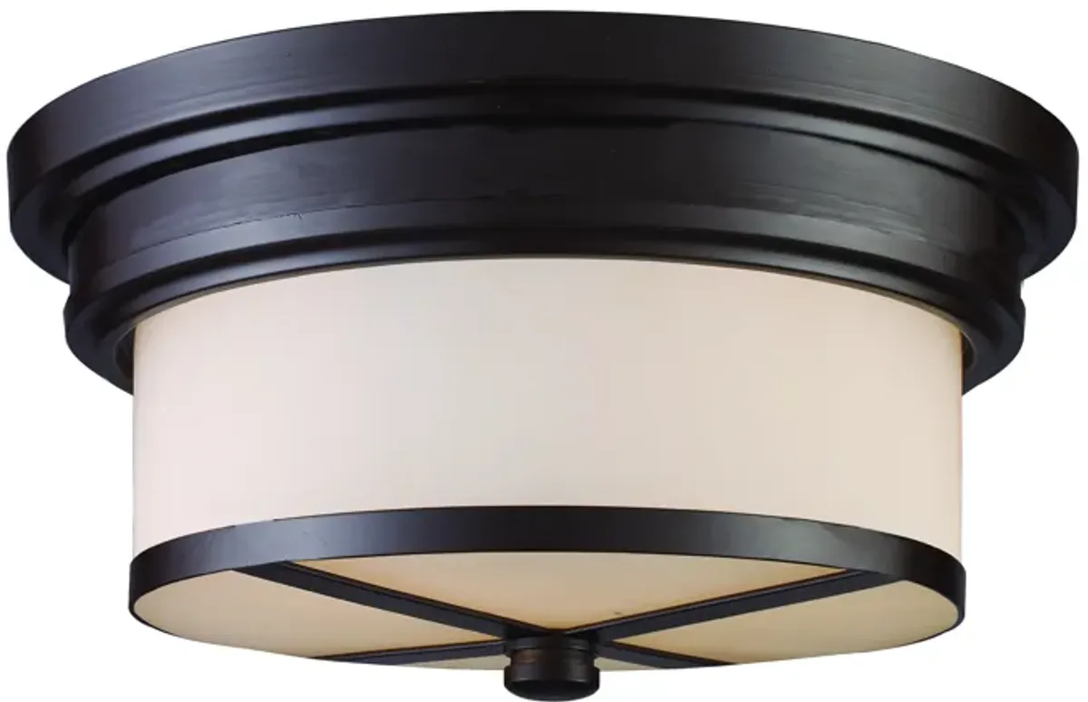 Flushmounts 13" Wide 2-Light Flush Mount - Oiled Bronze