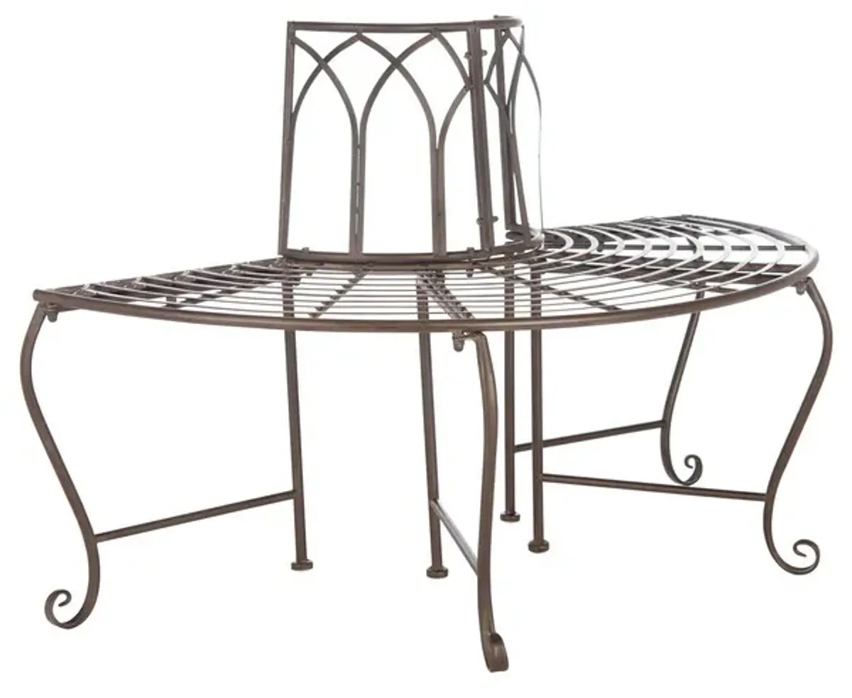 ABIA WROUGHT IRON 50 INCH W OUTDOOR TREE BENCH