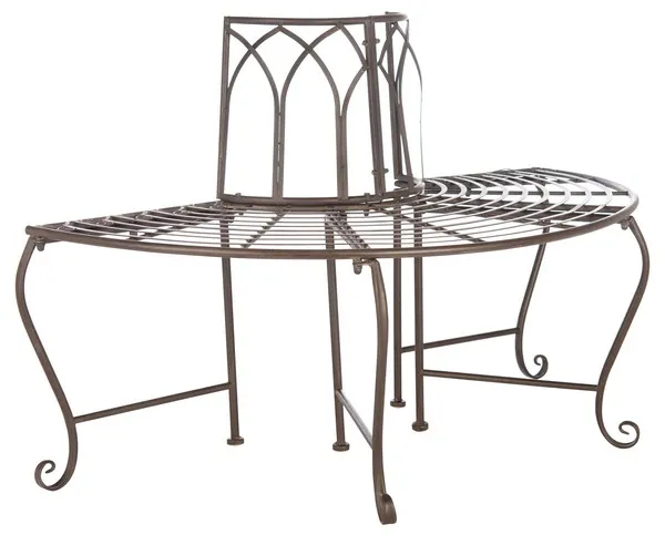 ABIA WROUGHT IRON 50 INCH W OUTDOOR TREE BENCH