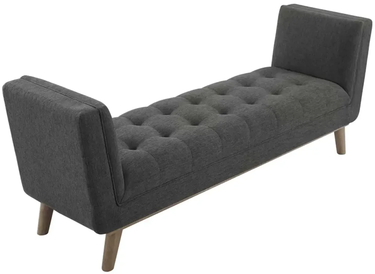 Haven Tufted Button Upholstered Fabric Accent Bench