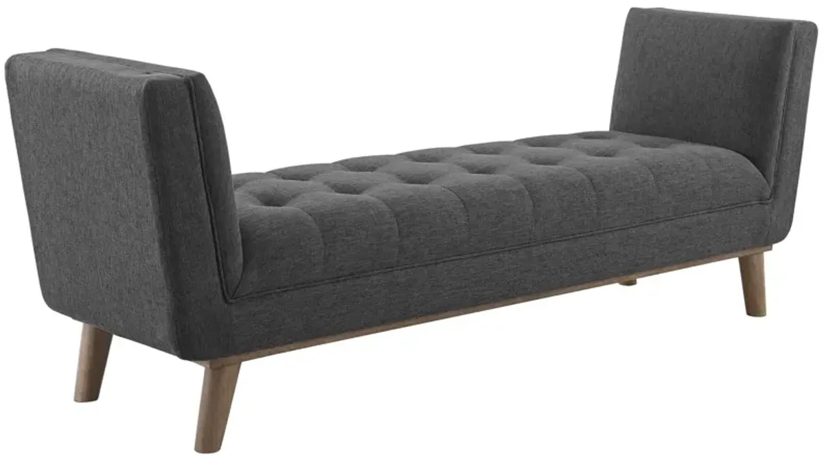 Haven Tufted Button Upholstered Fabric Accent Bench