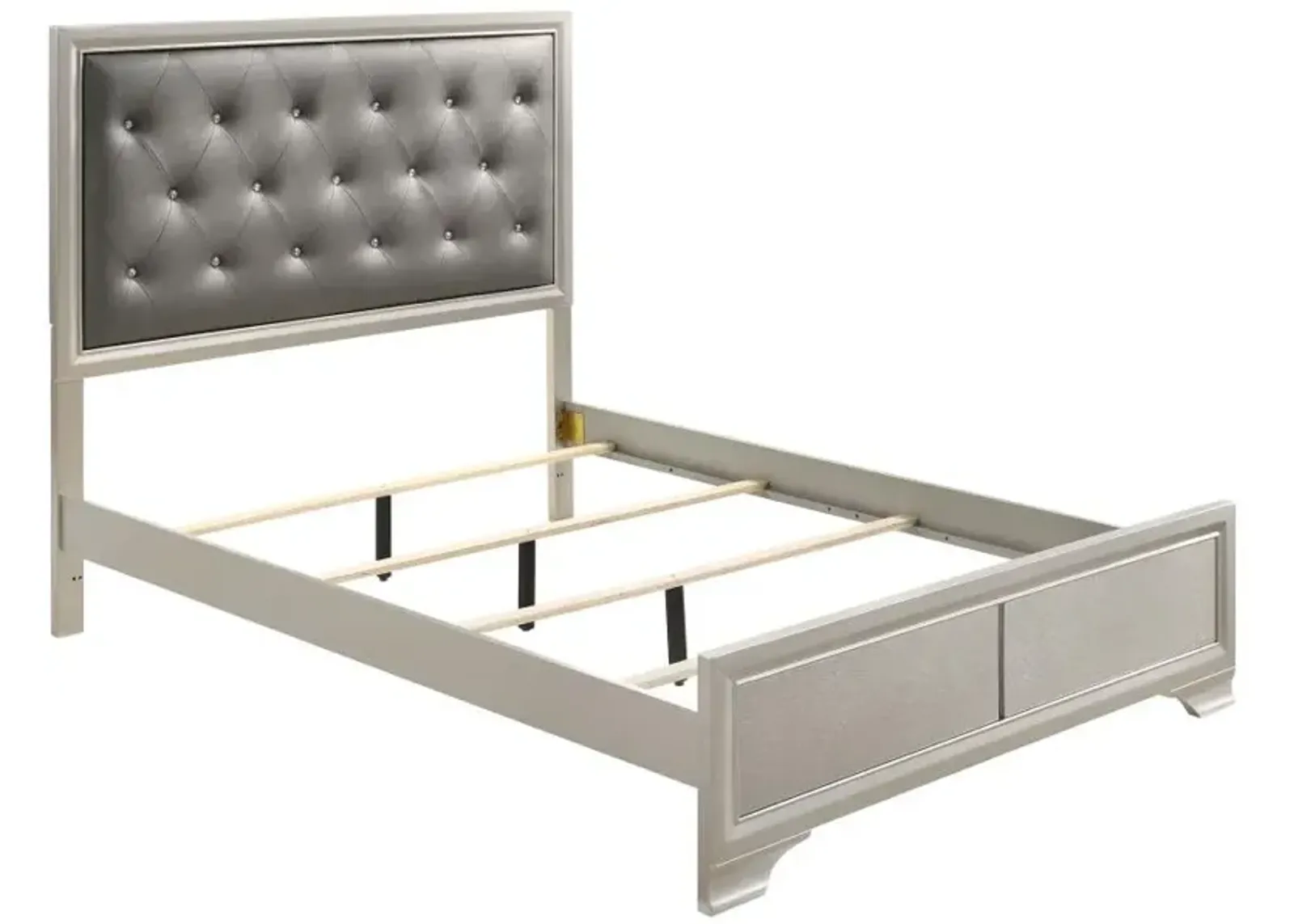 Salford Queen Panel Bed Metallic Sterling and Charcoal Grey