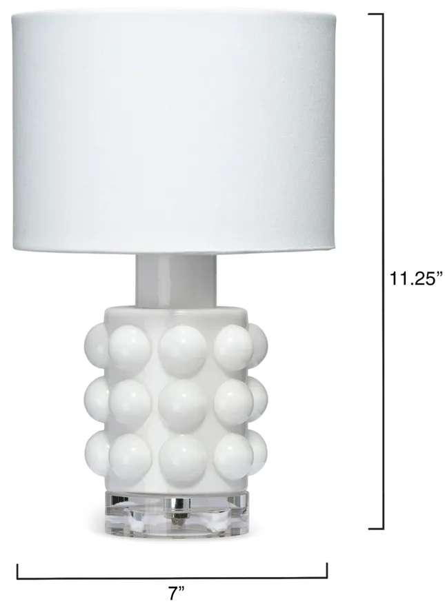 Seltzer Blown Glass Table Lamp, White