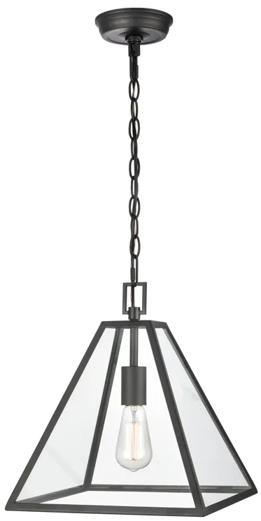 Tangent 12" Wide 1-Light Pendant - Matte black