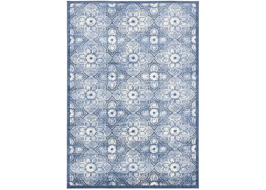 Brentwood 862 Navy / Creme 9' X 12' Large Rectangle Powerloomed Rug