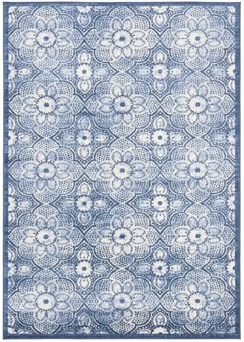 Brentwood 862 Navy / Creme 9' X 12' Large Rectangle Powerloomed Rug