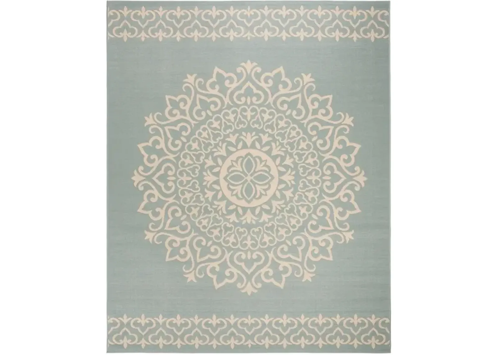 LINDEN 183 Collection LND183L-9 Cream / Aqua 9' X 12'