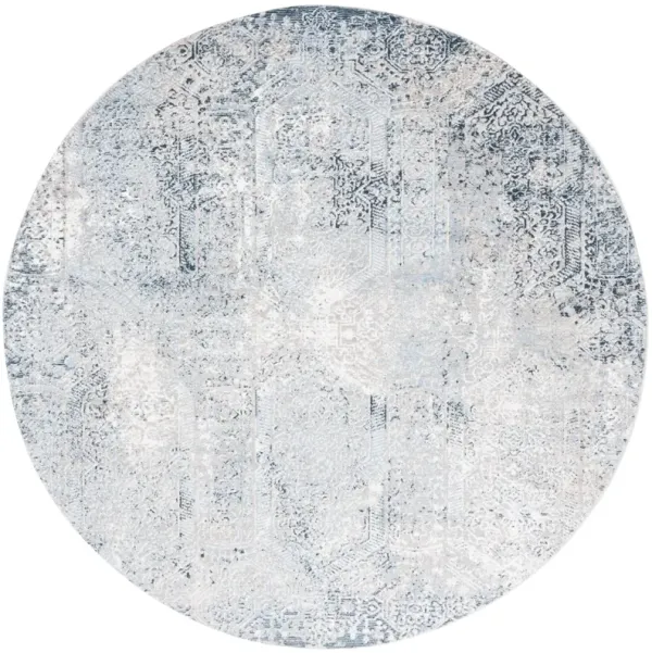 PARKER 115 BLUE  6'-7' x 6'-7' Round Round Rug