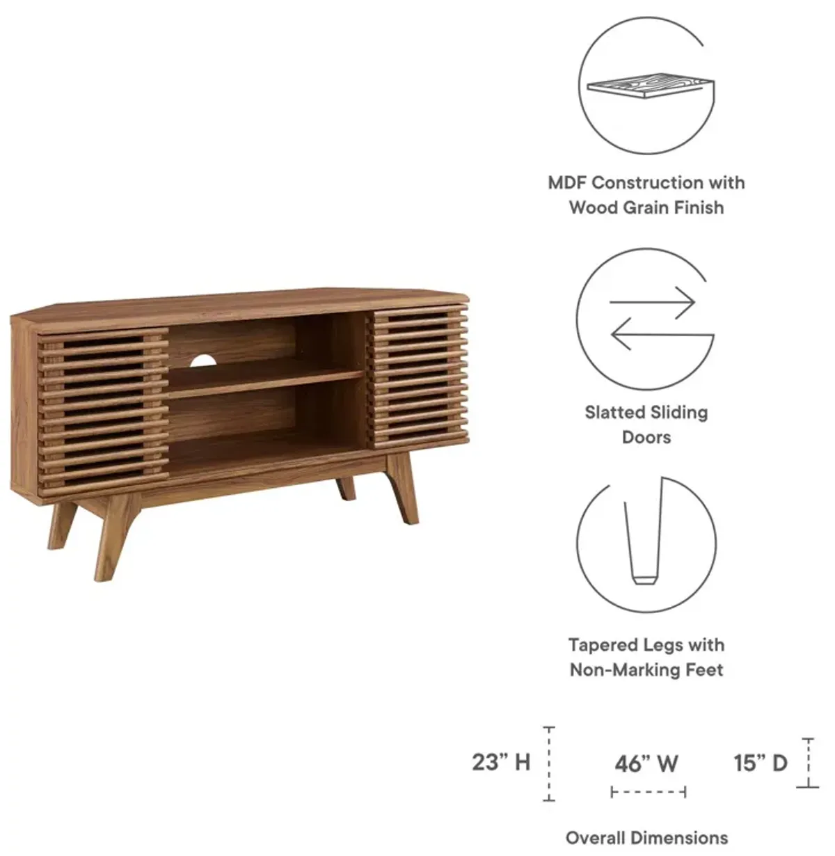 Render 46" Corner TV Stand