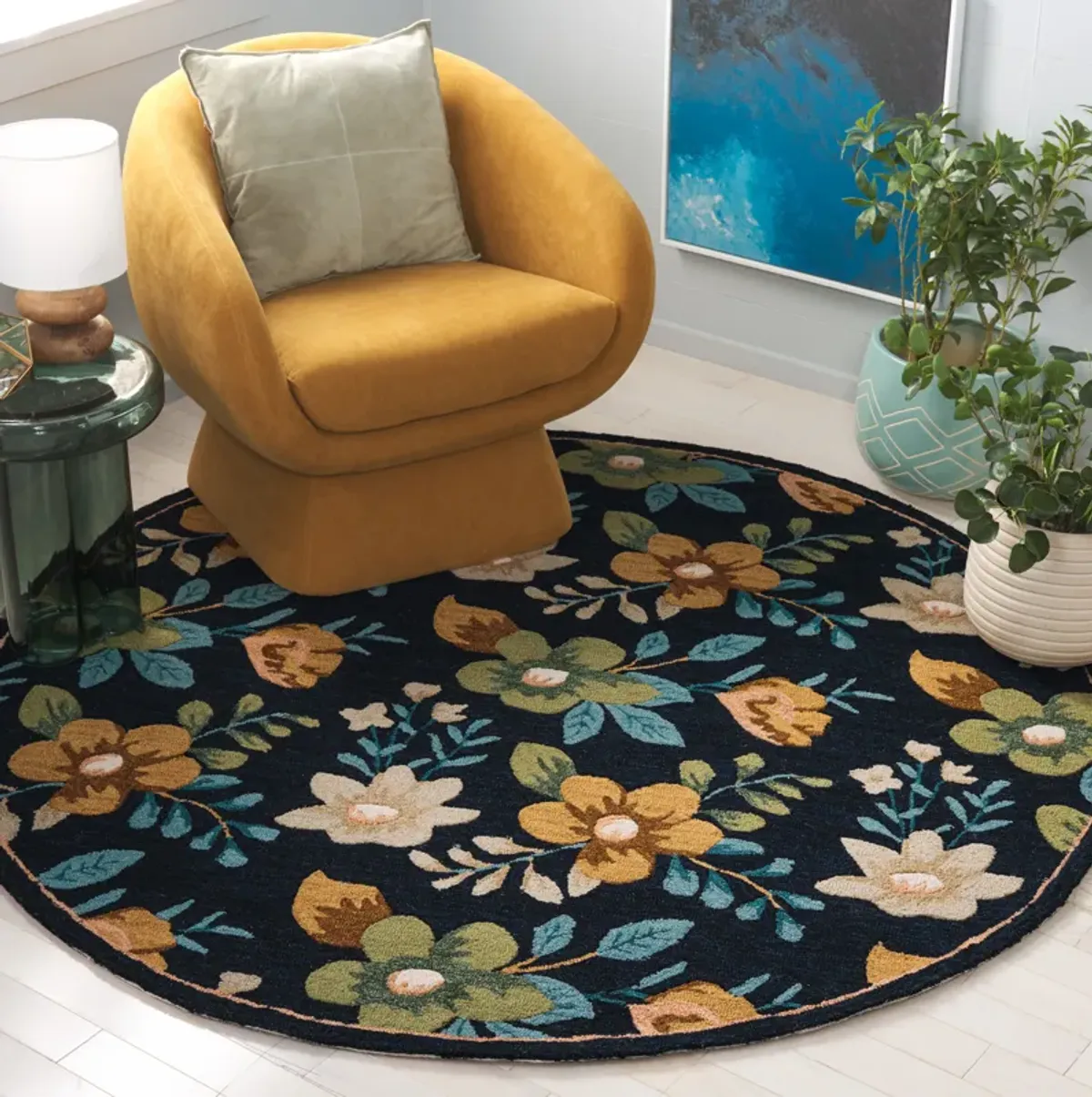 BLOSSOM Hand Tufted 6' x 6' Round area rug