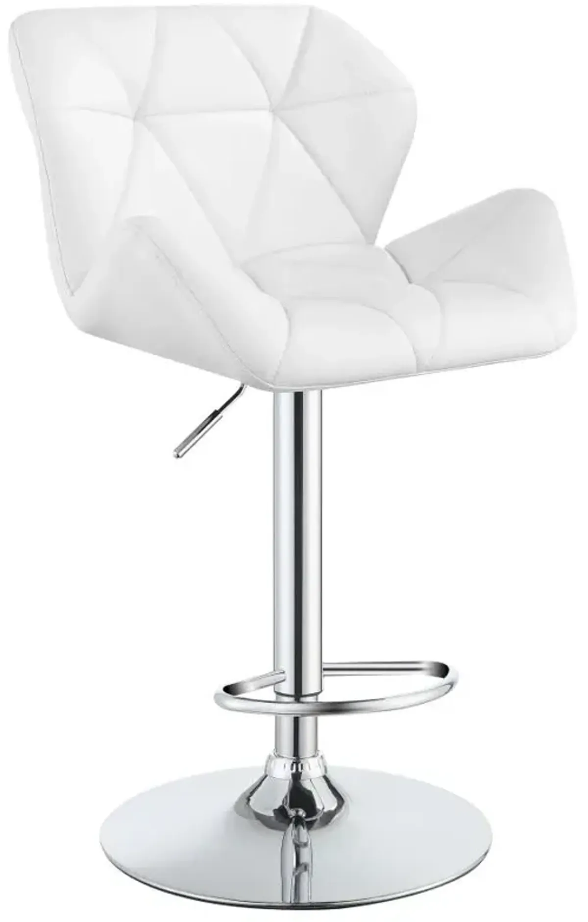 Berrington Adjustable Bar Stools Chrome and White (Set of 2)