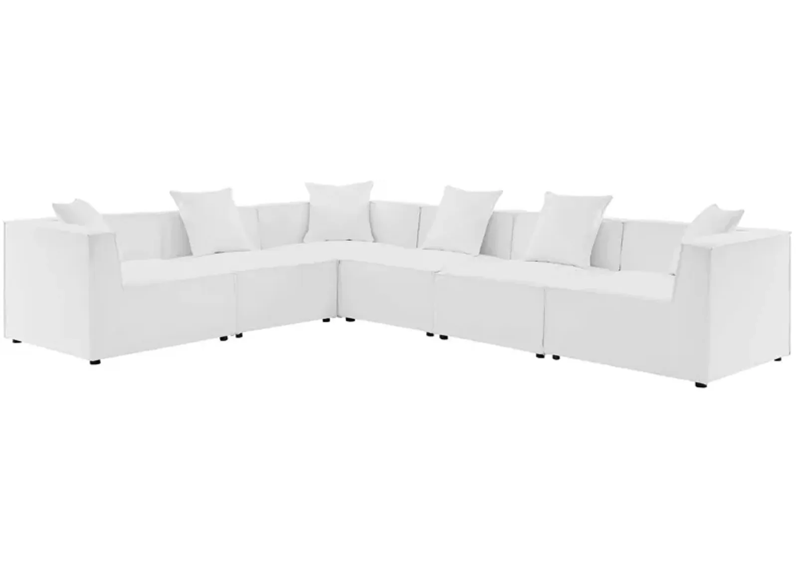 Saybrook Outdoor Patio Upholstered 6-Piece Sectional Sofa