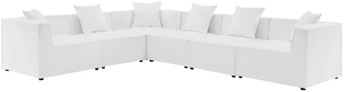 Saybrook Outdoor Patio Upholstered 6-Piece Sectional Sofa