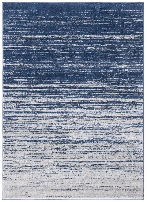 Adirondack Contemporary Navy / Grey 9' X 12' Powerloomed Rug