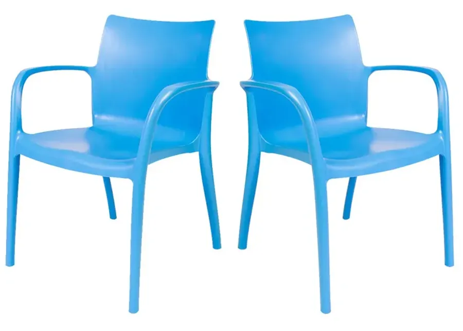 Pedro Set of 4 Stackable Armchair-Blue