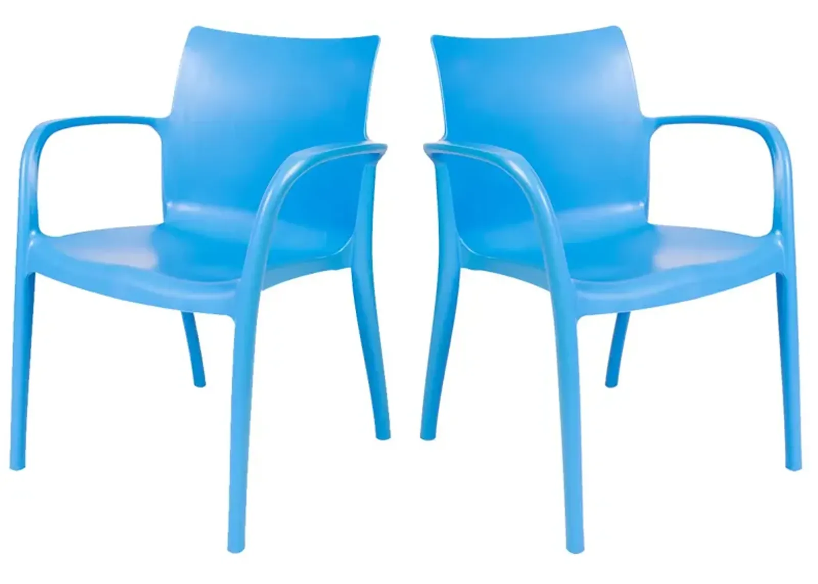 Pedro Set of 4 Stackable Armchair-Blue