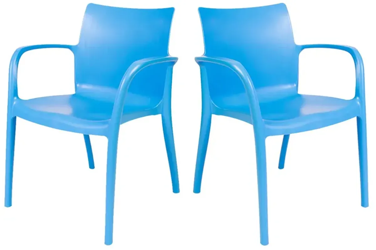 Pedro Set of 4 Stackable Armchair-Blue