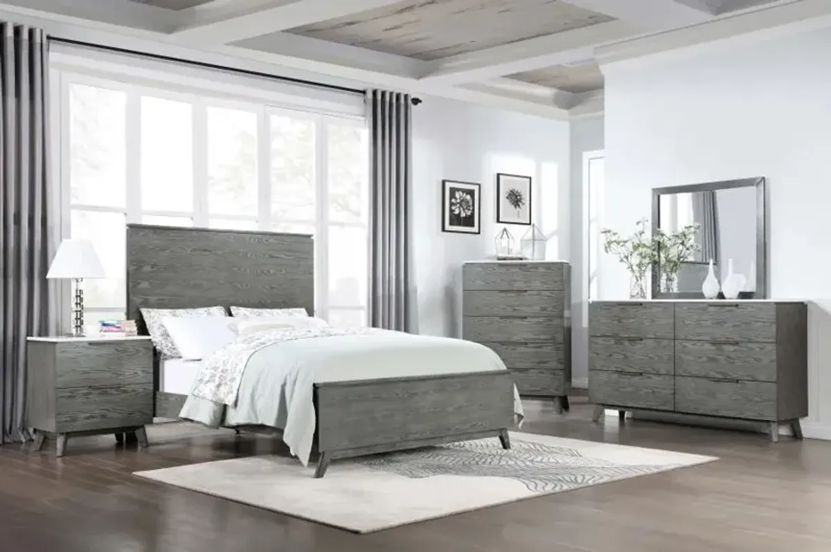 Nathan High Headboard Eastern King Panel Bed Grey