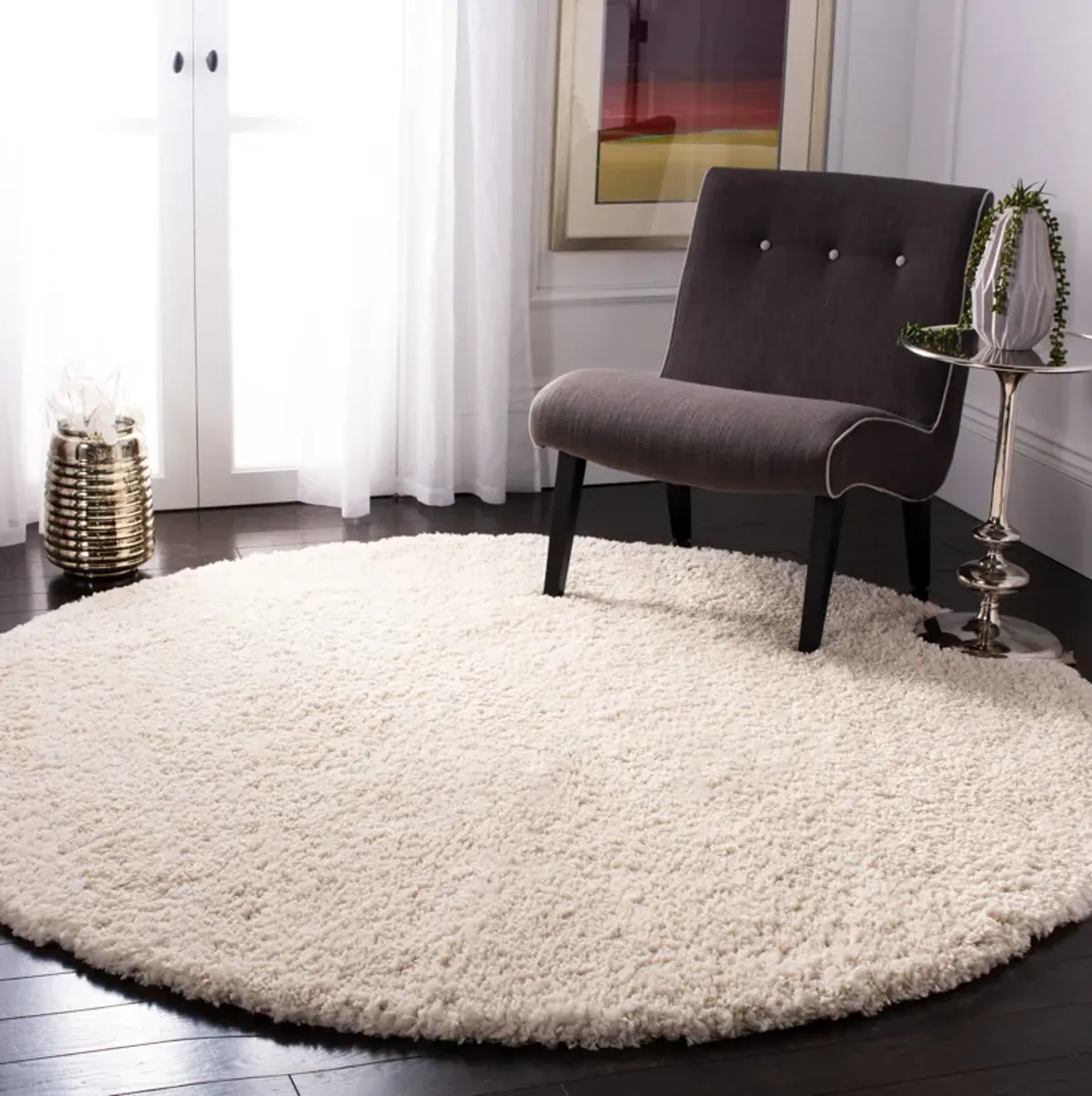 FONTANA SHAG Round Power Loomed 6'-7" X 6'-7" Round Rug