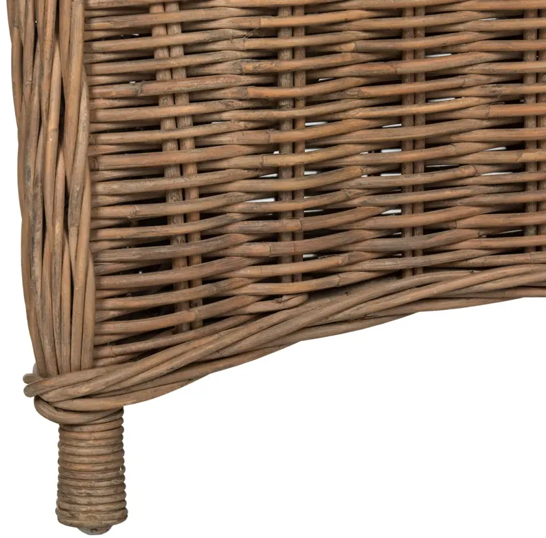 HEMI STRIPED WICKER CLUB CHAIR