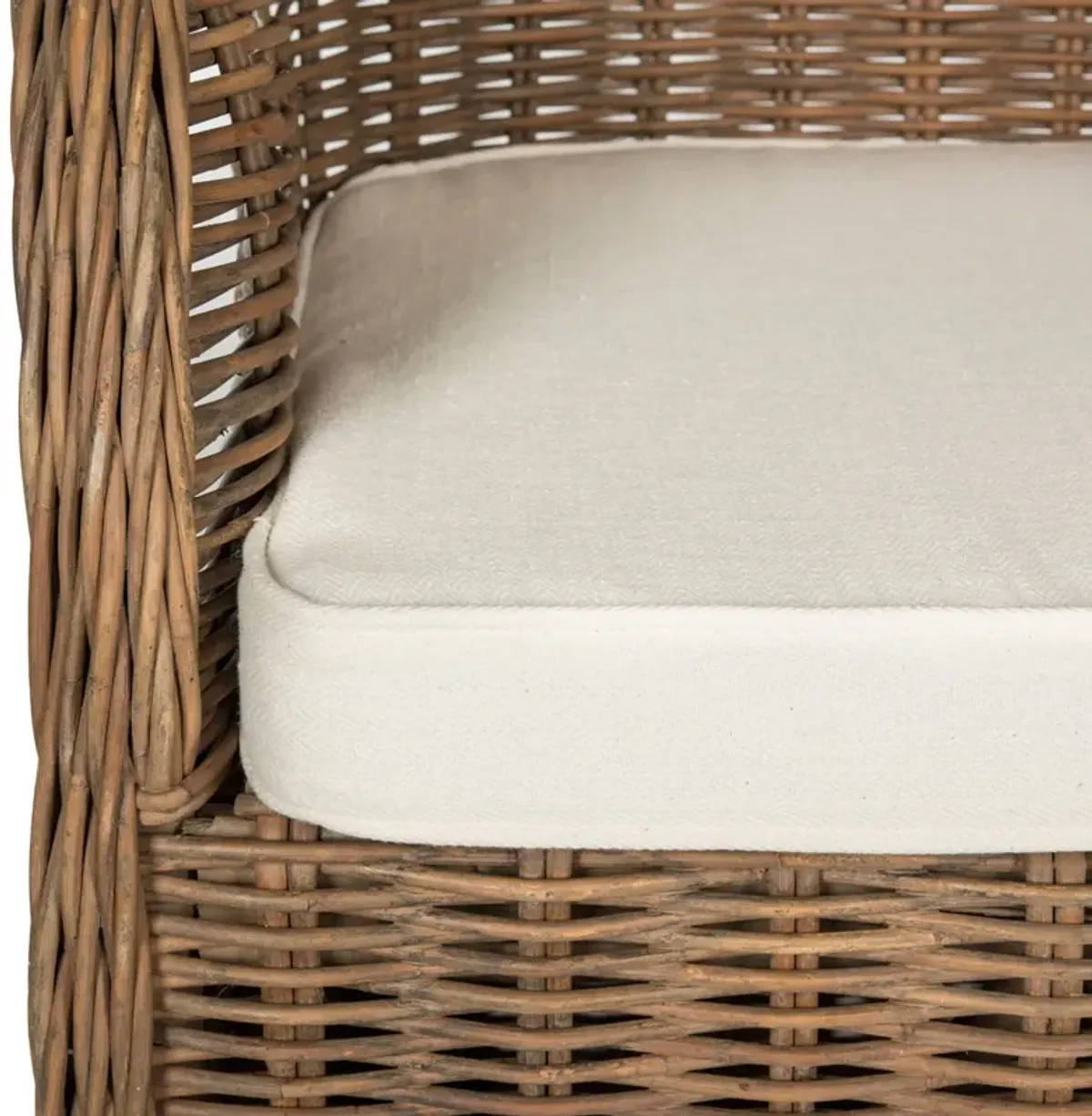 HEMI STRIPED WICKER CLUB CHAIR