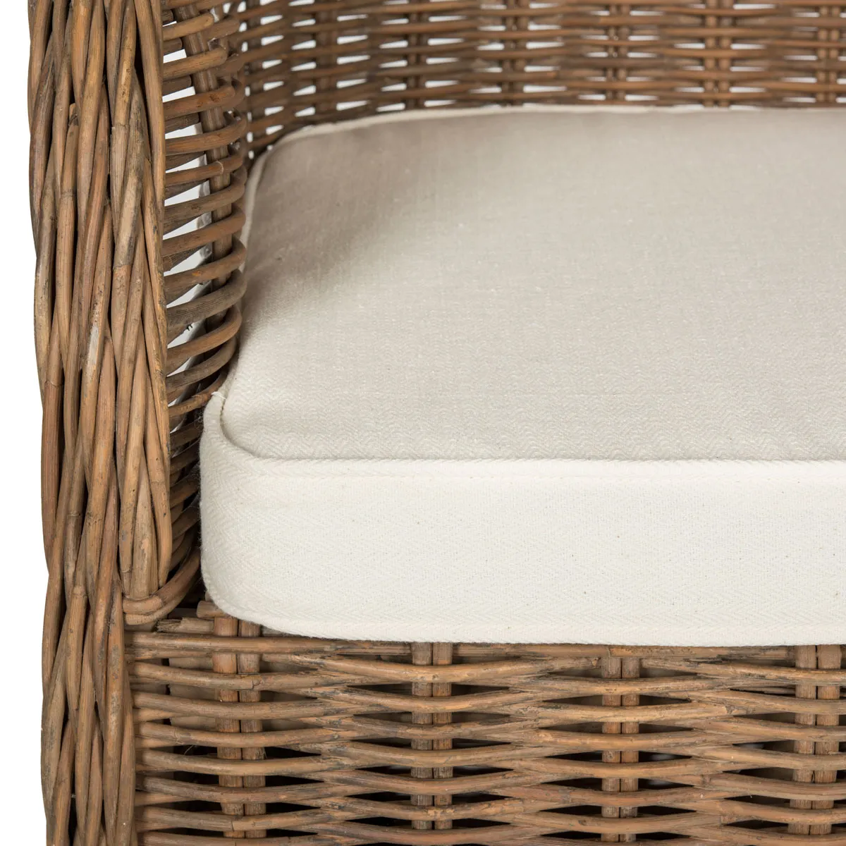 HEMI STRIPED WICKER CLUB CHAIR